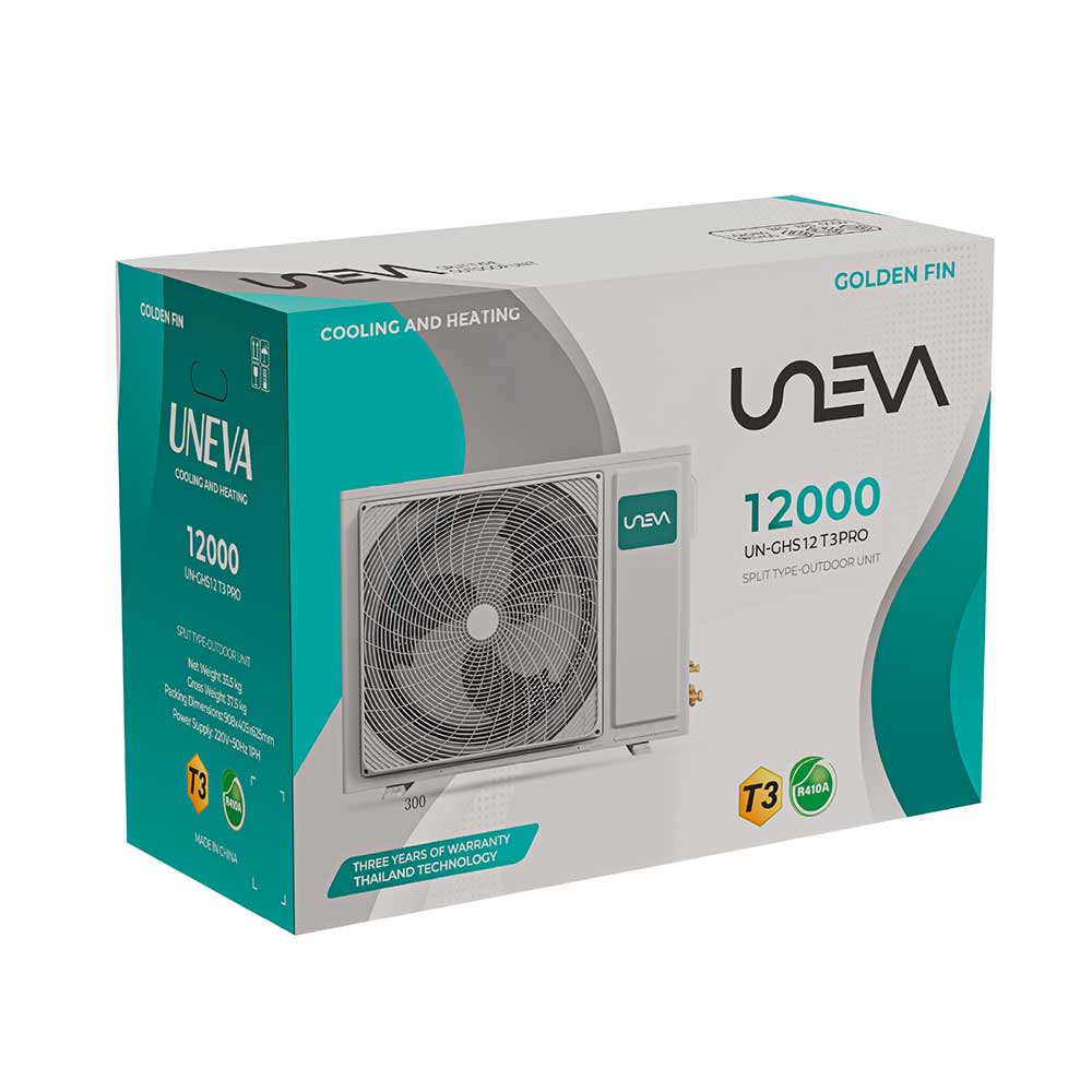 جعبه کولر گازی اسپلیت UNEVA مدل UN-GHS12 T3 PRO - سری T3 PRO جعبه کولر گازی اسپلیت UNEVA مدل UN-GHS12 T3 PRO - سری T3 PRO
